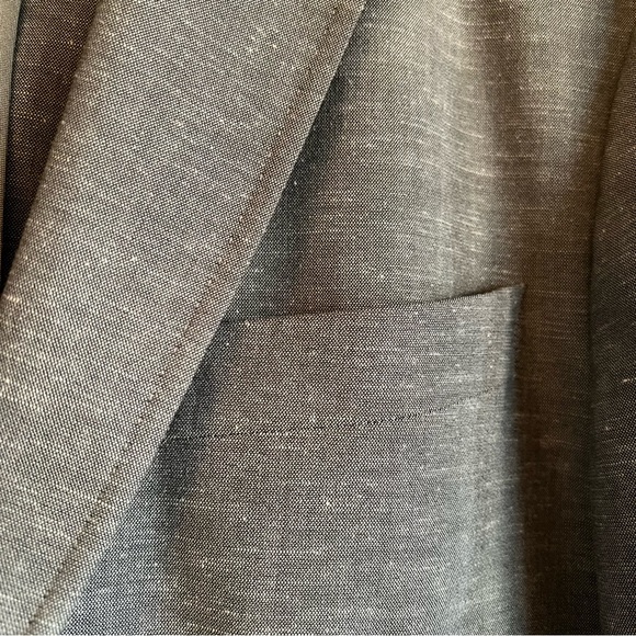 1901 Extra Trim Fit Chambray Sport Coat in Grey - Picture 7 of 10